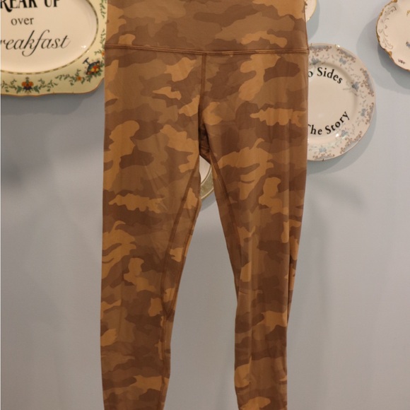lululemon athletica Pants - Lululemon Orange Camo Capri Leggings